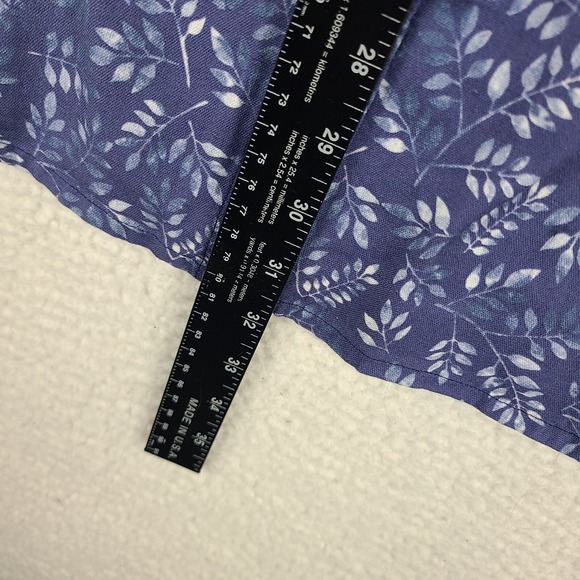 Carbon 2 Cobalt Shirt Mens Large Dark Blue Floral Linen Hawaiian Button Up EC - Picture 4 of 9